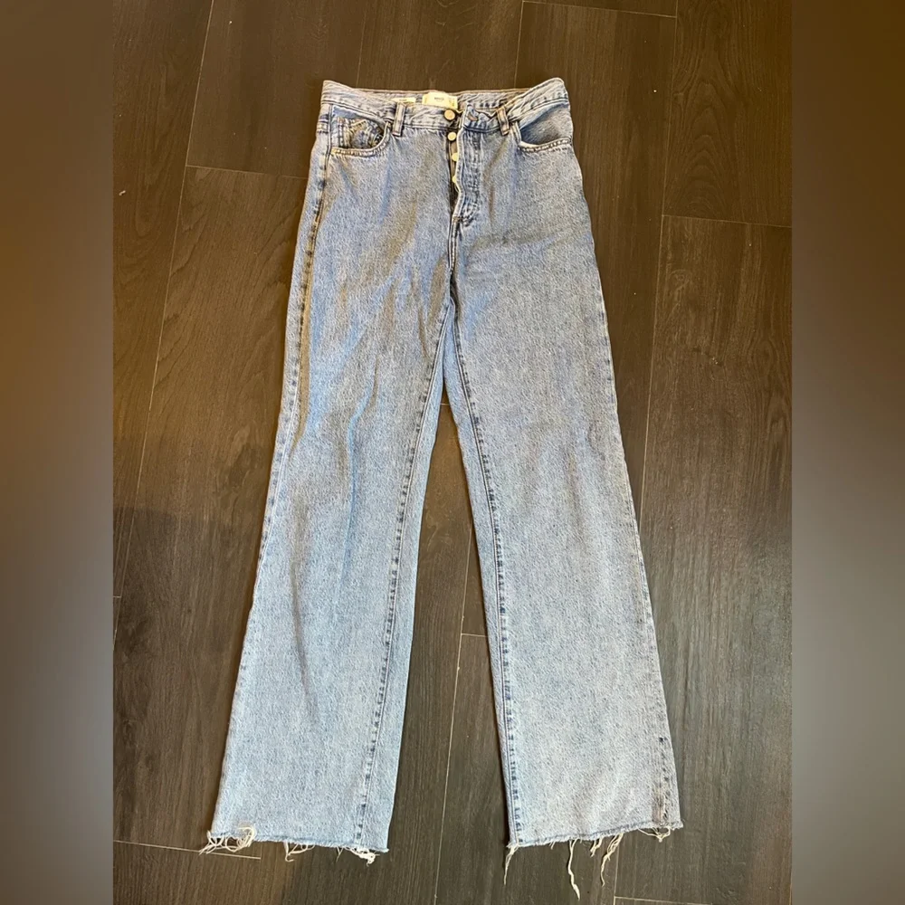 Mango Nora Light Blue High-Waist Wide Leg Jeans - Picture 3 of 6